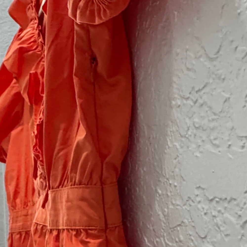 Orange Ruffled Mini Dress - Picture 3 of 4